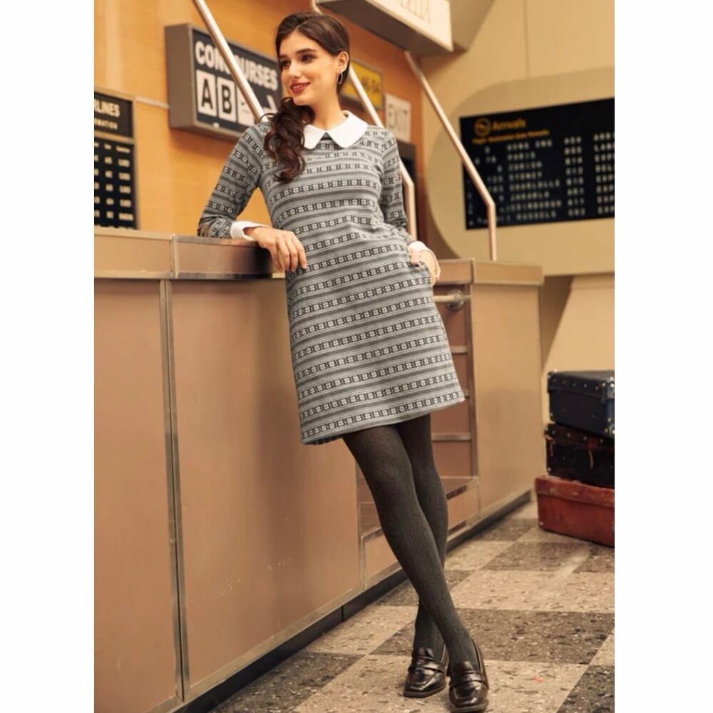 ModCloth Geometric Collar Shift Dress - Versatile Style